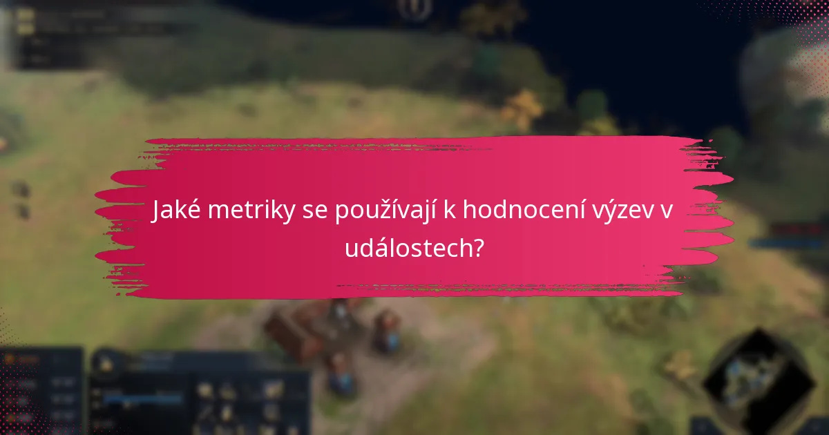 Jaké metriky se používají k hodnocení výzev v událostech?